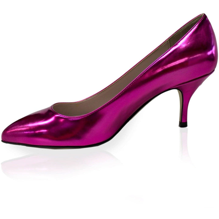 'Leela' Kitten Heels (Fuchsia) by Zette Shoes - Vegan Style