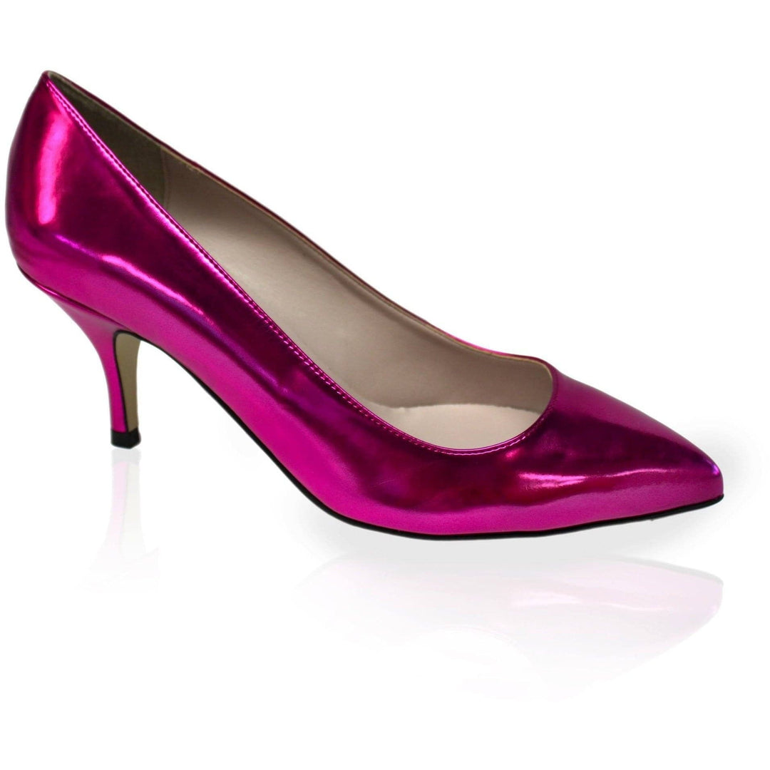 'Leela' Kitten Heels (Fuchsia) by Zette Shoes - Vegan Style