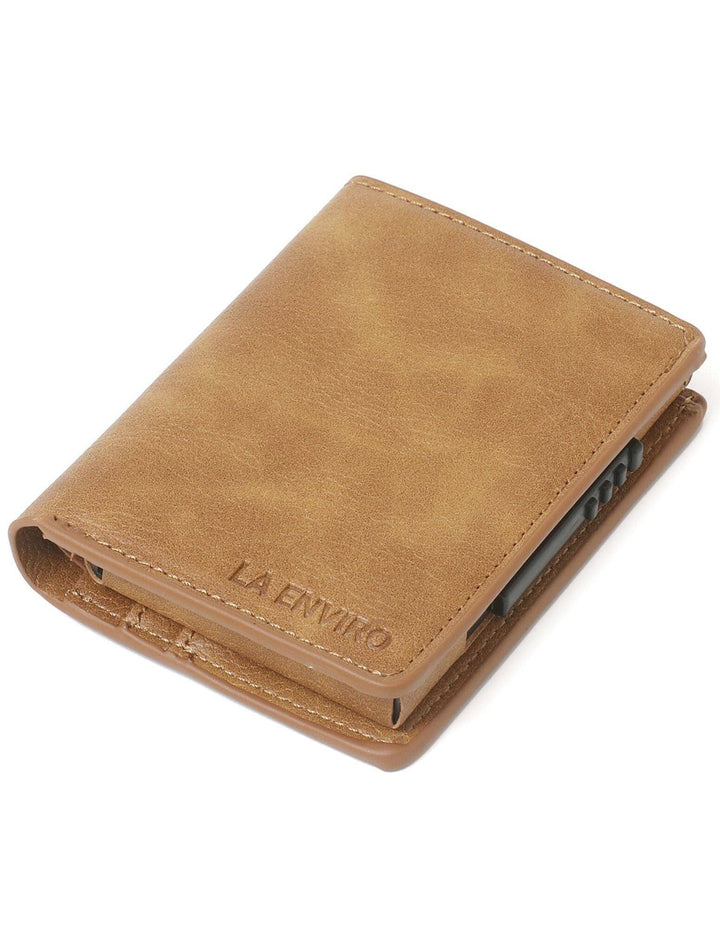 MINIMALIST UNISEX VEGAN LEATHER WALLET I TAN