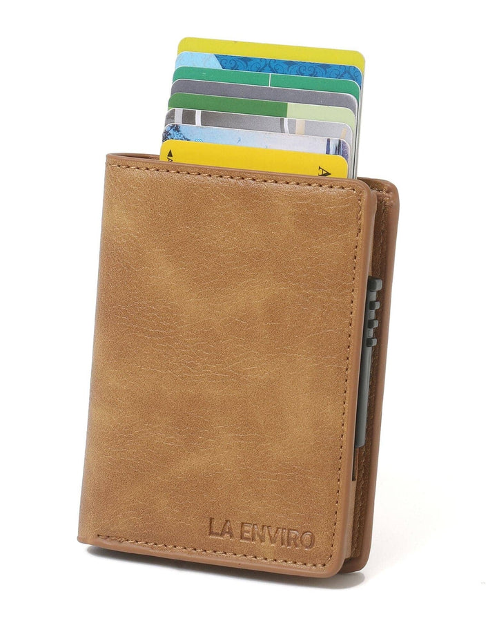 MINIMALIST UNISEX VEGAN LEATHER WALLET I TAN