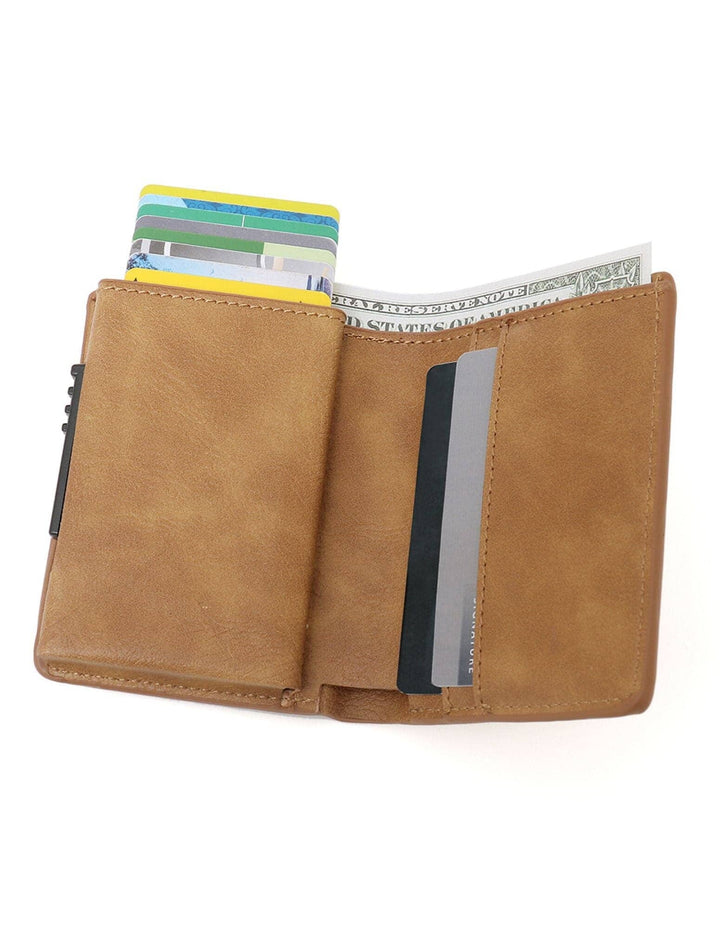 MINIMALIST UNISEX VEGAN LEATHER WALLET I TAN