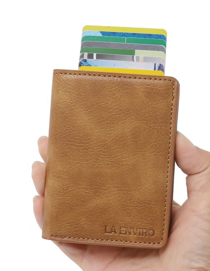 MINIMALIST UNISEX VEGAN LEATHER WALLET I TAN