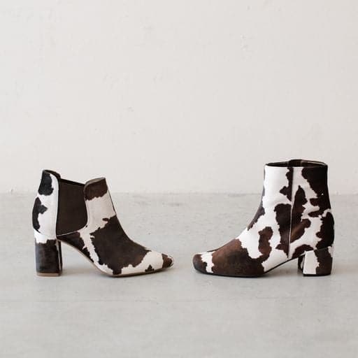 'Jacqui' vegan ankle boot by Zette Shoes - velvet cow print