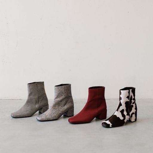 'Jacqui' vegan ankle boot by Zette Shoes - red textile