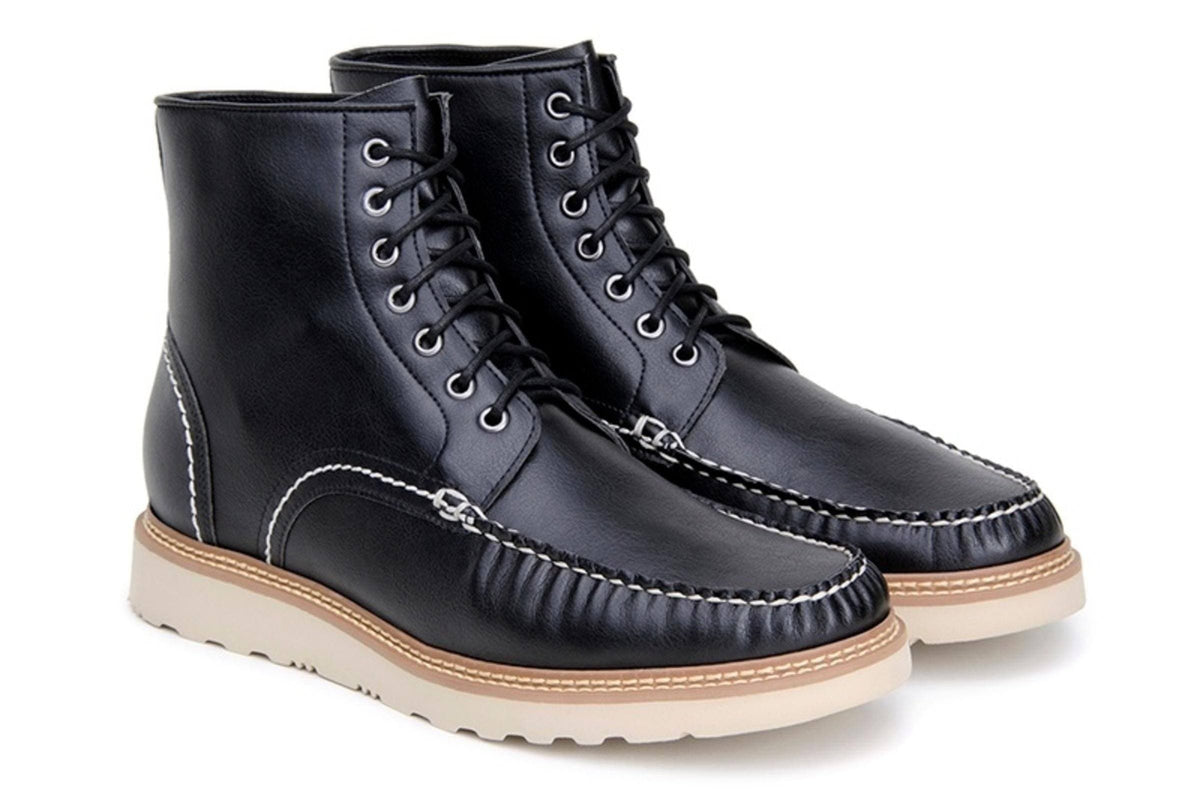 'Chris' Unisex lace-up vegan boots by Ahimsa - black - Vegan Style