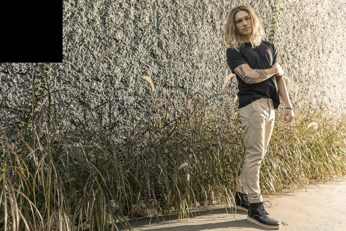 'Chris' Unisex lace-up vegan boots by Ahimsa - black - Vegan Style