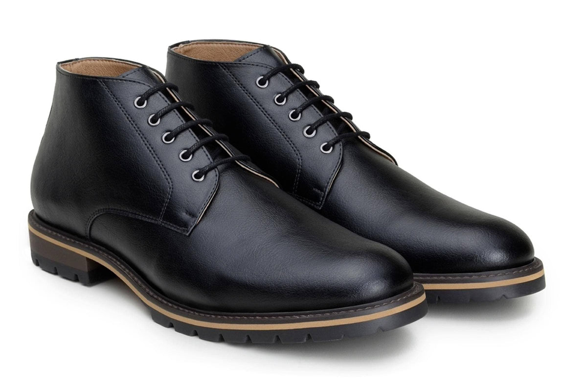 'Roger' vegan men's lace-up boots by Ahimsa - black - Vegan Style