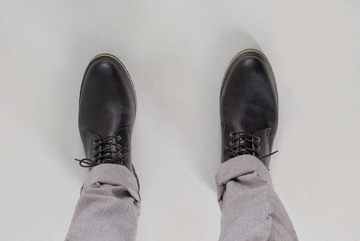 'Roger' vegan men's lace-up boots by Ahimsa - black - Vegan Style