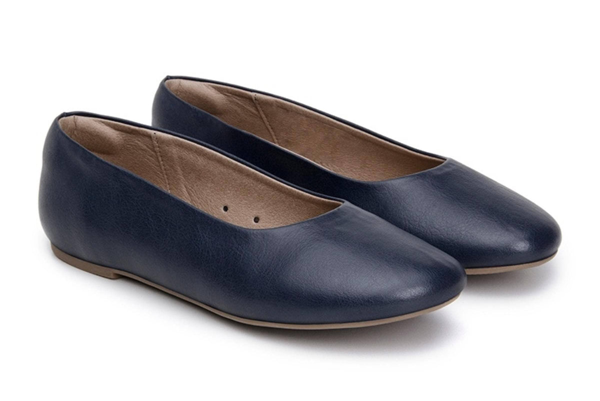 'Nelita' vegan women's flat by Ahimsa - navy - Vegan Style