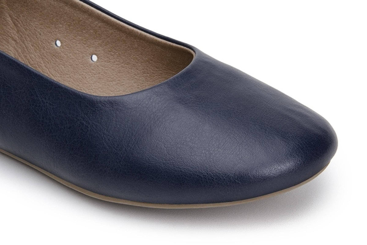 'Nelita' vegan women's flat by Ahimsa - navy - Vegan Style