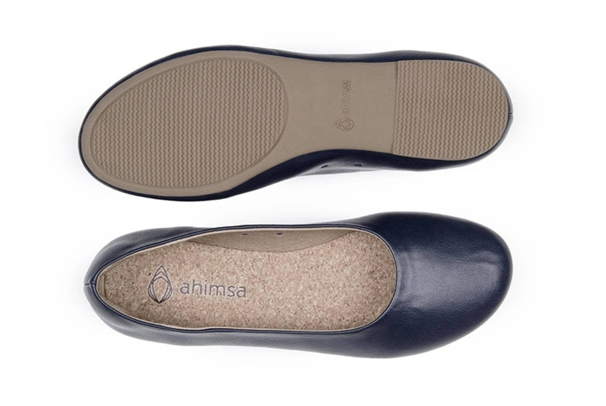 'Nelita' vegan women's flat by Ahimsa - navy - Vegan Style