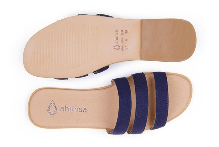 'Noemi' women's vegan sandals by Ahimsa - navy - Vegan Style