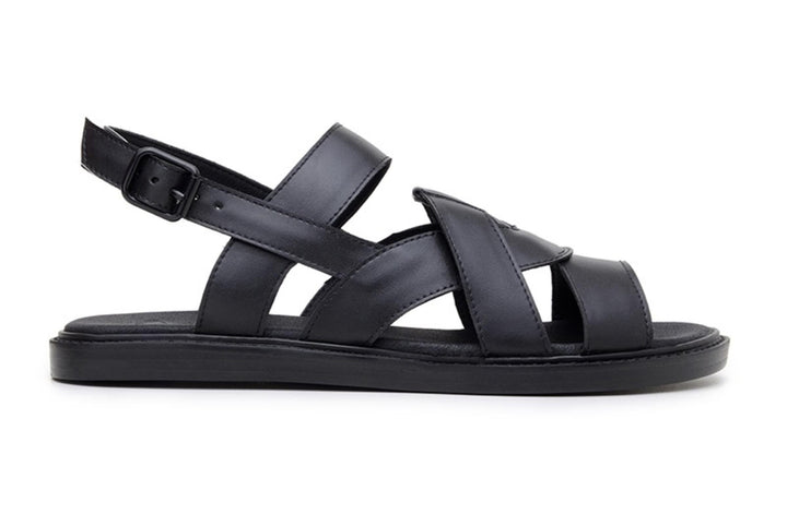 'Camila' vegan-leather sandal by Ahimsa Shoes - black - Vegan Style