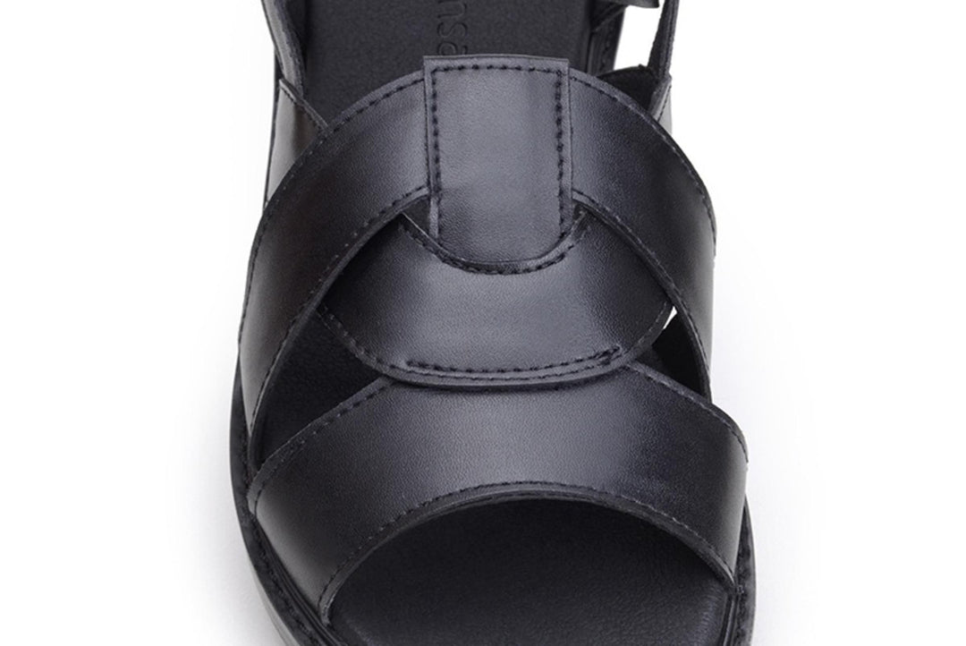 'Camila' vegan-leather sandal by Ahimsa Shoes - black - Vegan Style
