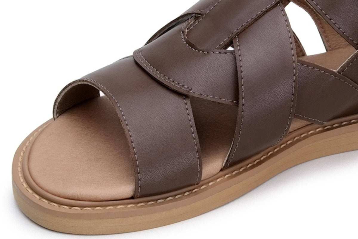 'Camila' vegan-leather sandal by Ahimsa Shoes - cognac - Vegan Style
