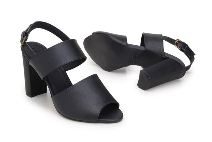 'Luciana' vegan-leather high-heel by Ahimsa Shoes - black
