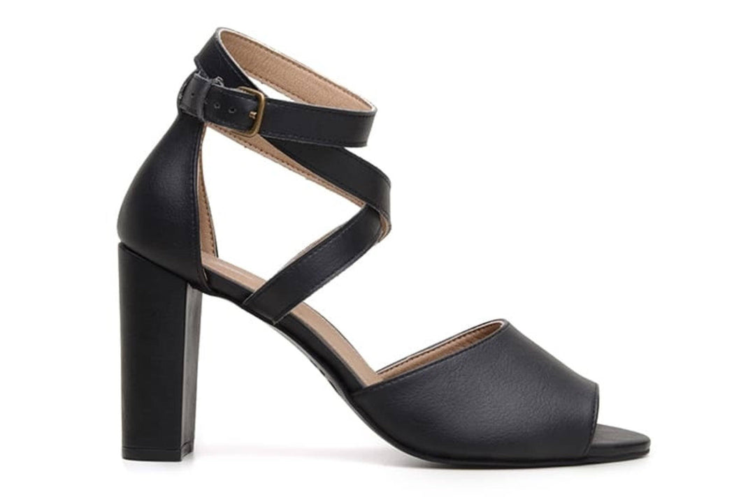 'Tatiana' vegan-leather high-heel by Ahimsa Shoes - black