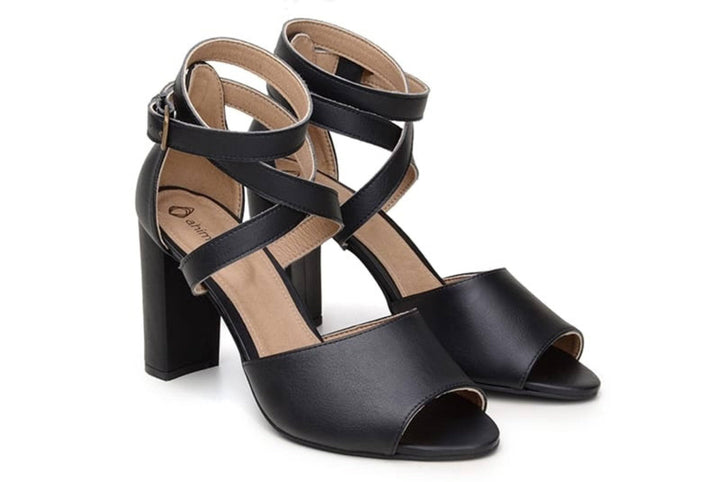 'Tatiana' vegan-leather high-heel by Ahimsa Shoes - black