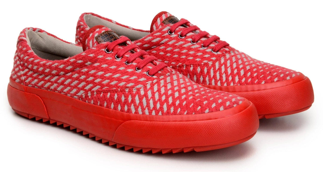 'Revenant' sneaker with vulcanised outsole by Brave Gentleman - red/grey