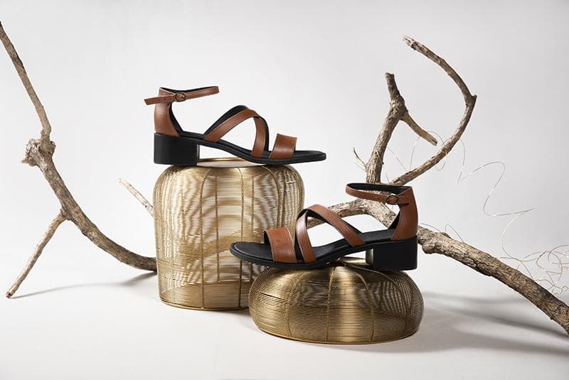 'Betina' vegan-leather low-heel by Ahimsa Shoes - brown