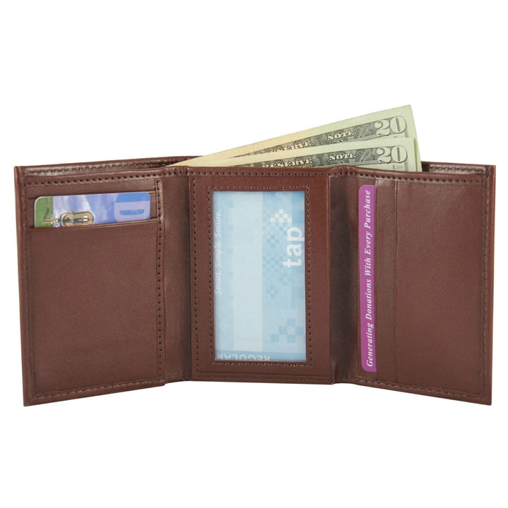'Bradley' Tri-Fold Vegan Wallet by The Vegan Collection - Brown