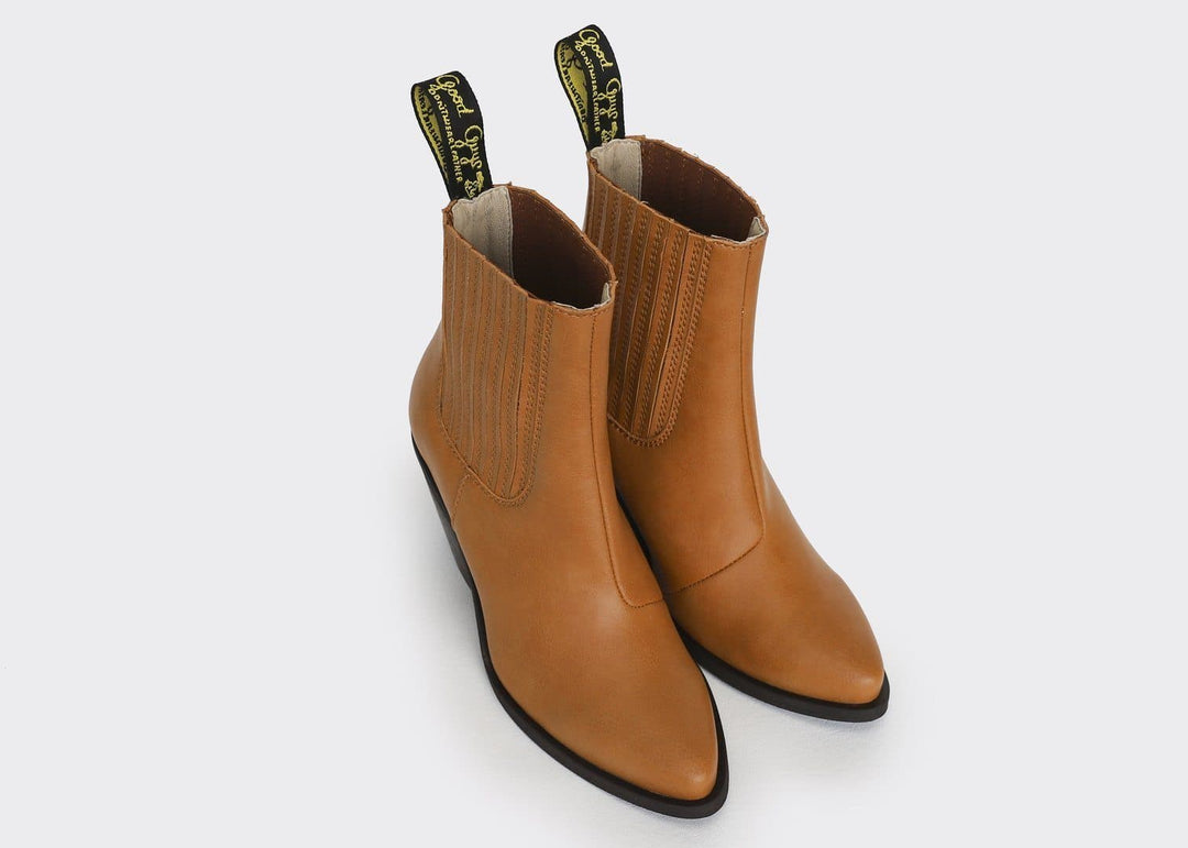 'Daisy' Vegan Ankle Boots by Good Guys Don't Wear Leather - honey