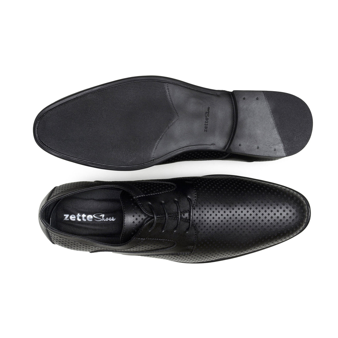 'Joshua' Men's vegan-leather Derby shoe by Zette Shoes - black