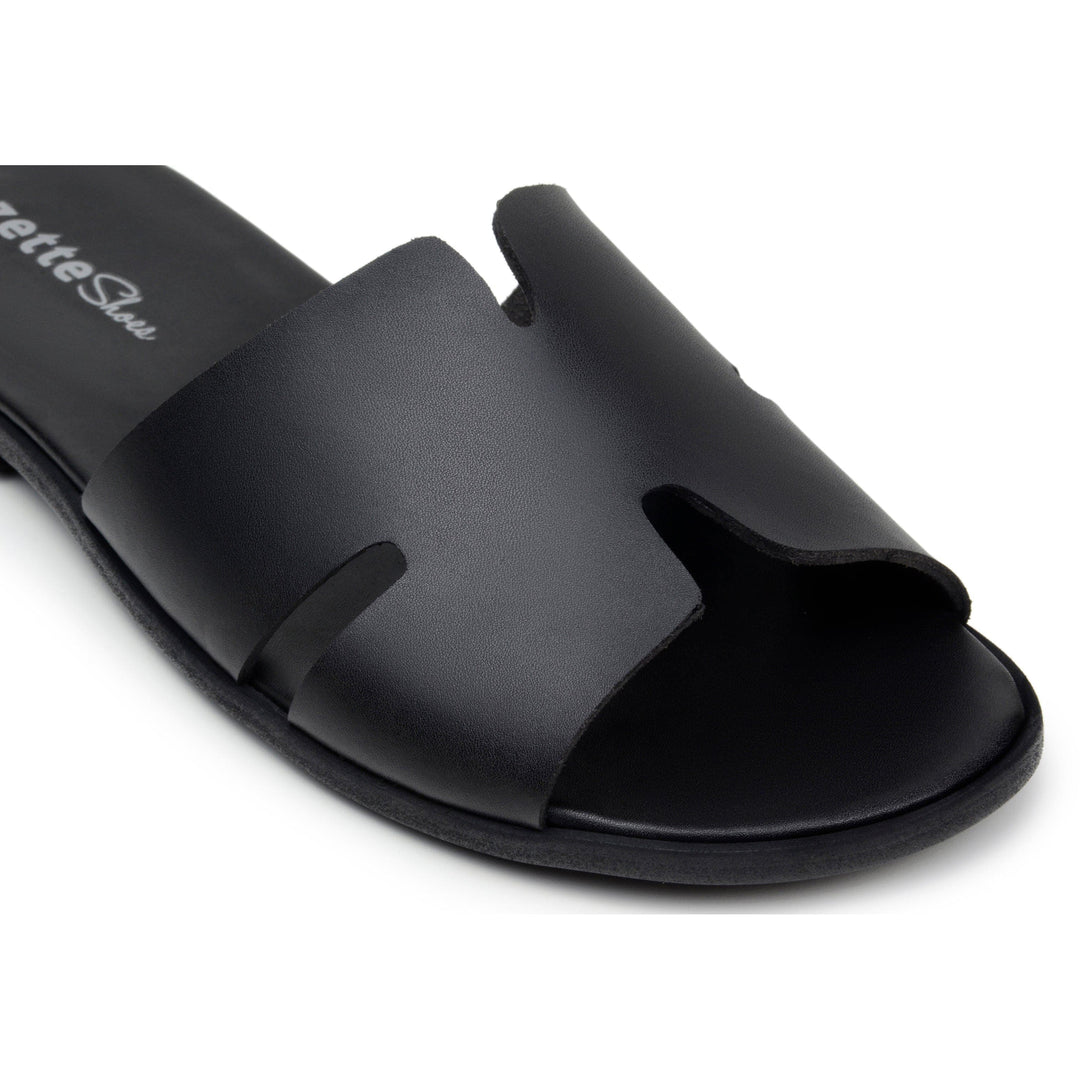'Gregory' men's vegan leather sandal by Zette Shoes - black