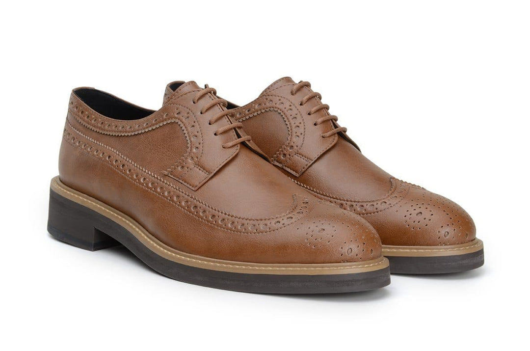 'Longwing' classic brogue in high-quality vegan leather by Brave Gentleman - tan - Vegan Style