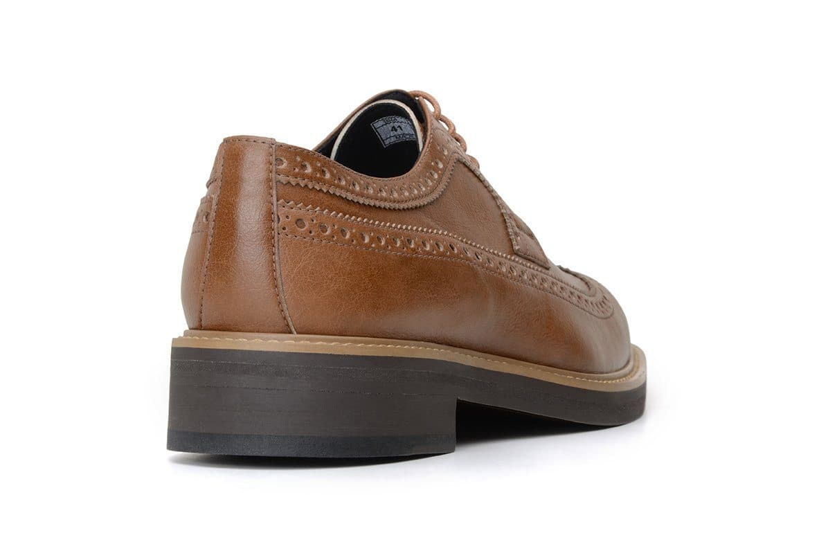 'Longwing' classic brogue in high-quality vegan leather by Brave Gentleman - tan - Vegan Style
