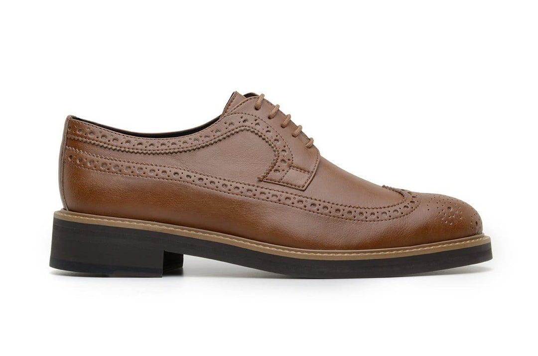 'Longwing' classic brogue in high-quality vegan leather by Brave Gentleman - tan - Vegan Style