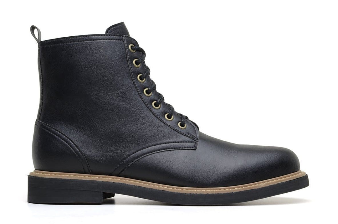 'Standard' classic lace-up boot in high-quality vegan leather by Brave Gentleman - black - Vegan Style