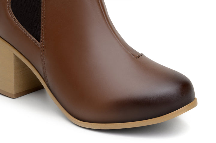'Sinead' vegan leather chelsea boot by Zette Shoes - cognac