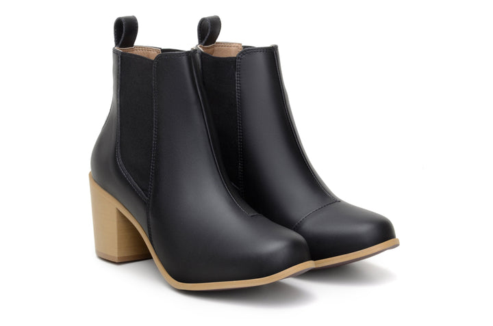 'Sinead' vegan leather chelsea boot by Zette Shoes - black
