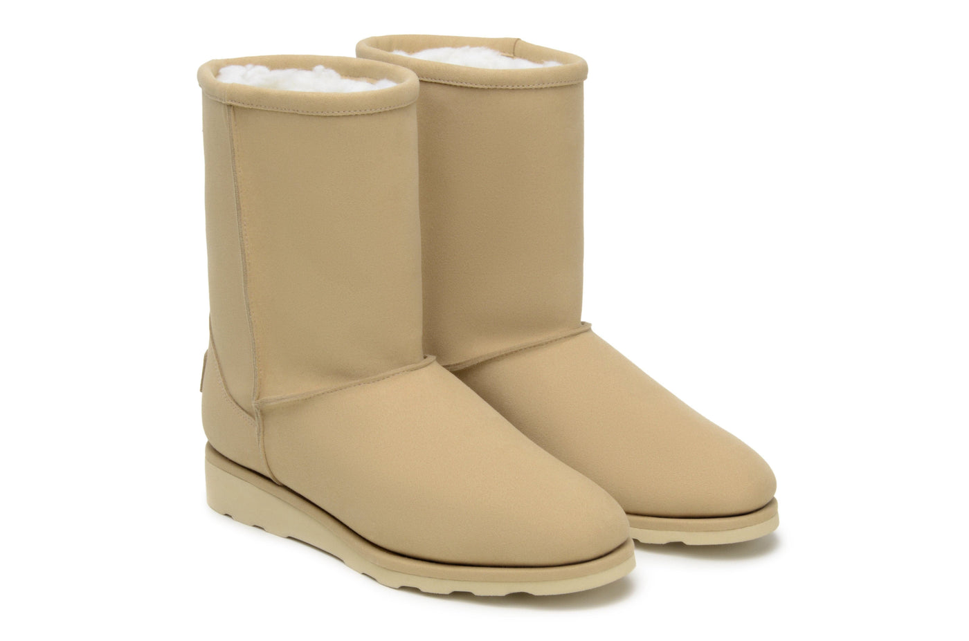 'Willow' highquality furlined slipper boot beige Vegan Style
