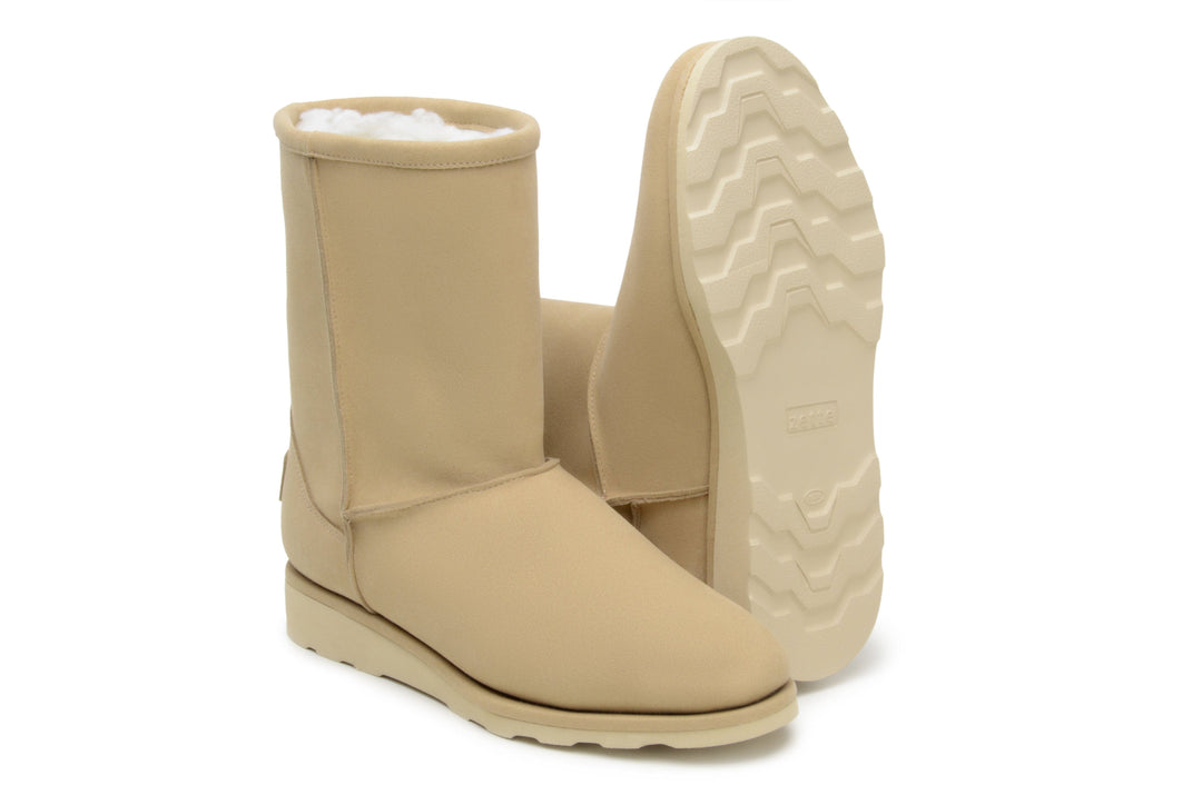 'Willow' high-quality fur-lined slipper boot - beige