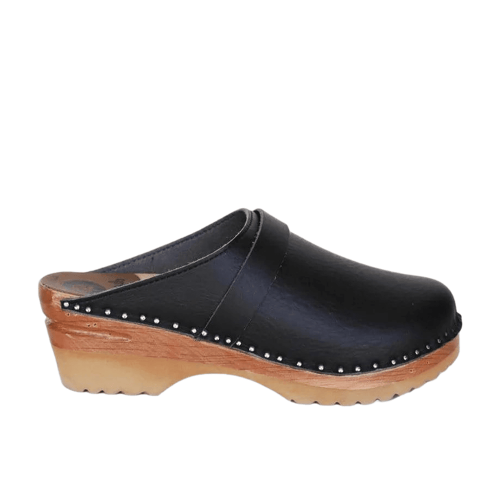 'Da Vinci' vegan leather clogs by Good Guys Don't Wear Leather - black