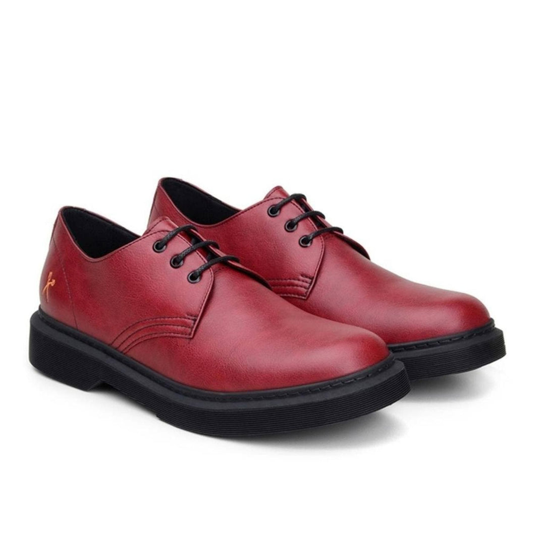 'Derby UK 2' vegan lace-up shoe by King55 - red