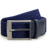 Elastic vegan braided belt by Ahimsa - black and navy