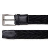 Elastic vegan braided belt by Ahimsa - black and navy