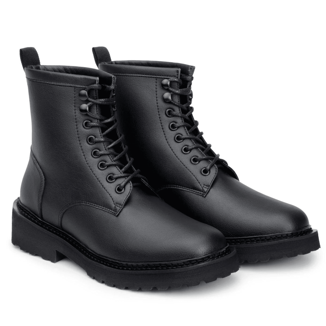 'Everyday Work Boot' unisex vegan lace-up boot with chunky sole by Ahimsa - black
