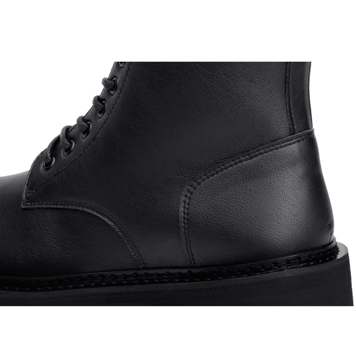 'Everyday Work Boot' unisex vegan lace-up boot with chunky sole by Ahimsa - black