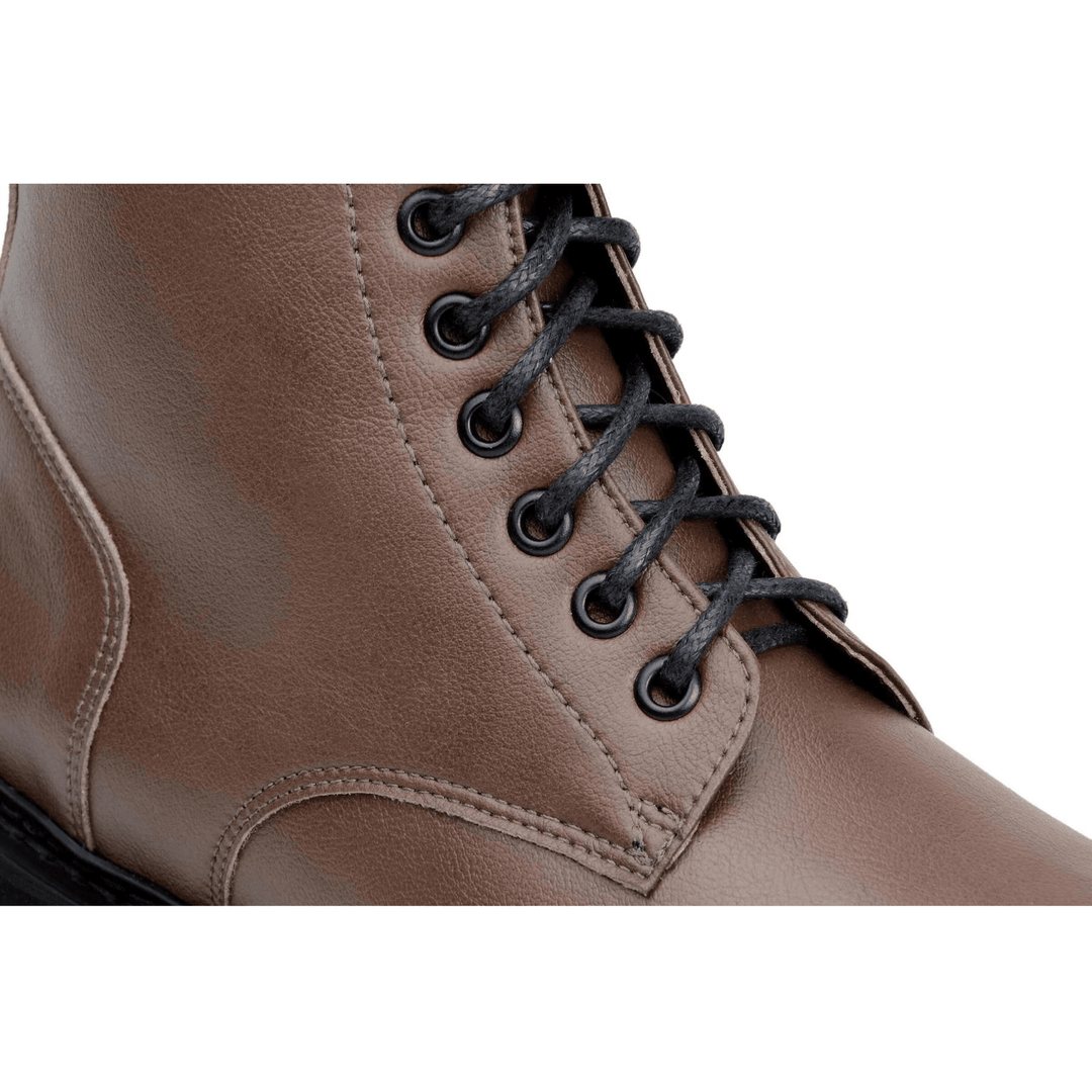 'Everyday Work Boot' unisex vegan lace-up boot with chunky sole by Ahimsa - cognac
