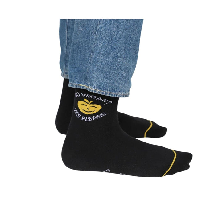 'Go Vegan? Yes please' comfy crew socks by Good Guys Don't Wear Leather - various colours