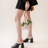 'Pari' women's black block heeled mule by Zette Shoes