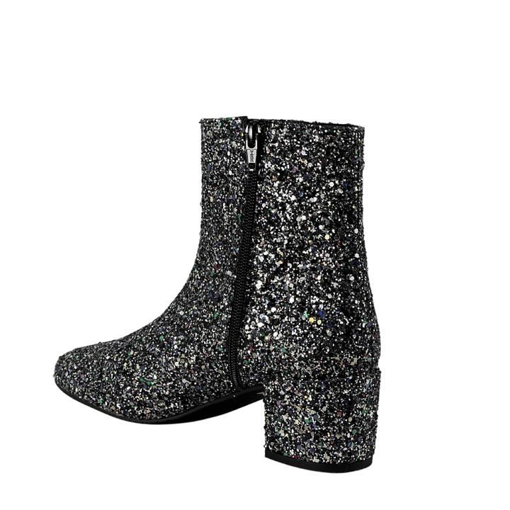 'Jacqui' vegan ankle boot by Zette Shoes - silver glitter