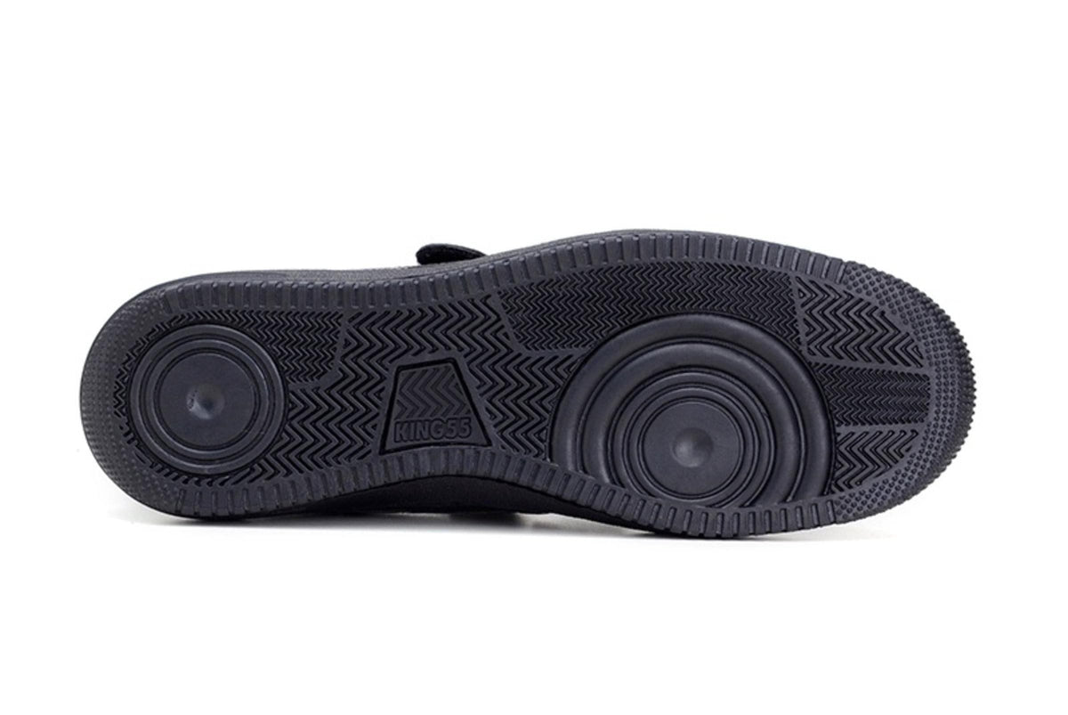 'Paramount' matte black vegan low-top sneaker with velcro straps by King55 - Vegan Style