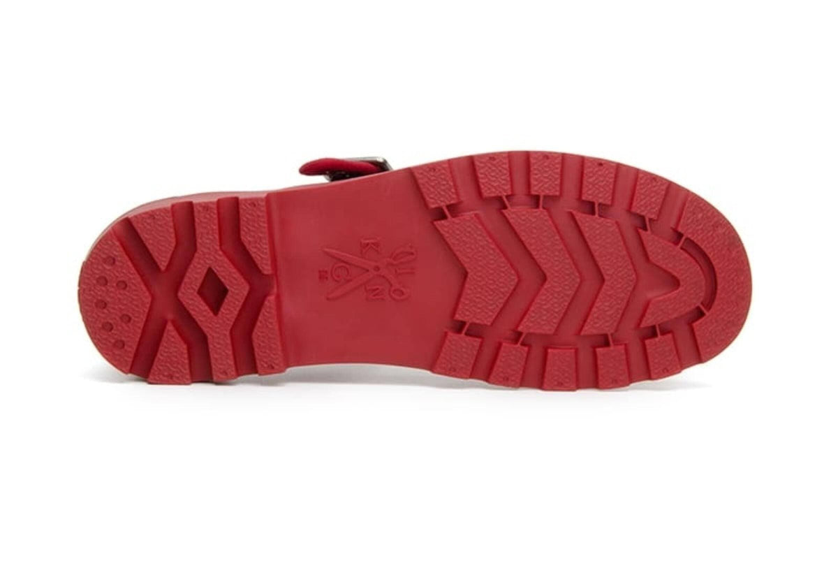 'Hammer 8' vegan canvas t-bar sneaker by King55 - red