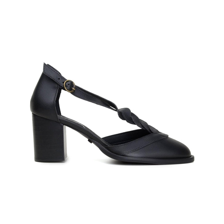 'Lauren' women's black t-bar mid-heel by Zette Shoes