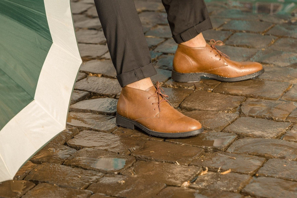 Classic vegan leather Chukka by Vincente Verde -  cognac - Vegan Style